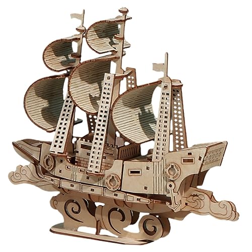 HEALSOPTHY Holz Puzzle Segelboot Modell DIY Nautisches Bootsspielzeug für Fördert Kognitive Fähigkeiten und Eltern Interaktion für Deko und von HEALSOPTHY