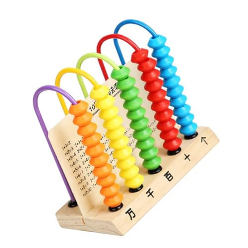 HEALSOPTHY Holz Rechenmaschine Lernspielzeug Bunte Rechenperlen Pädagogisches Rechenspielzeug für Mädchen Jungen Frühförderung Rechenhilfe Mathematik von HEALSOPTHY