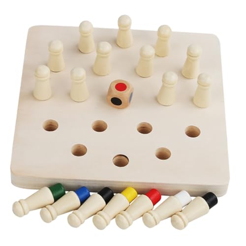 HEALSOPTHY Holz Schachspiel Memory für Lernspielzeug zur Gedächtnisförderung Großes Brettspiel für Konzentration und Logisches Denken Pädagogisch Kindgerecht von HEALSOPTHY