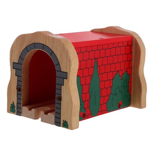 HEALSOPTHY Holzbahngleis Holzbahn Zubehör Holz Tunnel Spielzeuge für Kleinkinder für Kleinkinder spielzeugzug Zubehör für den Zugtisch Gleiszubehör aus Holz hölzern von HEALSOPTHY