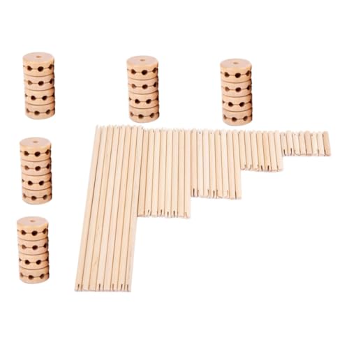 HEALSOPTHY Holzbaukasten Montessori Lernspielzeug aus Naturholz Pädagogisches Steckspiel für Kleinkinder Motorik Kognition und Kreativem Ab Jahr von HEALSOPTHY
