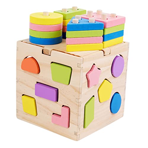 HEALSOPTHY Holzform Sortierspielzeug für Sensorisches Lernspielzeug mit Robusten Sicheren Bausteinen Fördert Motorische Fähigkeiten und Farberkennung für Kleinkinder von HEALSOPTHY