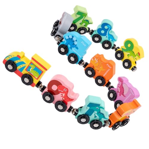HEALSOPTHY Holzspielzeug Dinosaurier Zug Set Kleinkinder Zug Lernspielzeug Hand Auge Koordination Fördern Kreatives Tierzug Kleinkinder von HEALSOPTHY