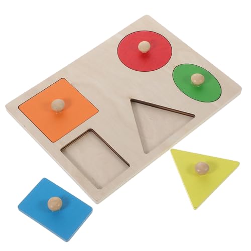 HEALSOPTHY Holzspielzeug Formen mit Knöpfen Lernspielzeug Montessori Pädagogisch Form Matching für Kleinkinder Kreativität und Denkvermögen von HEALSOPTHY