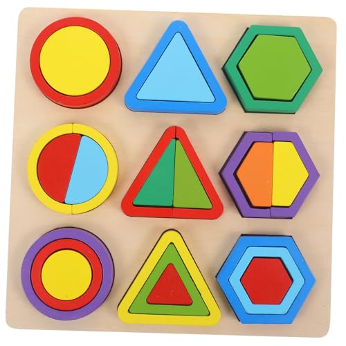 HEALSOPTHY Holzspielzeug Geometrische Formen Lernspielzeug Farbige Bauklötze Fördern Feinmotorik Kognitive Entwicklung Montessori Pädagogisch von HEALSOPTHY