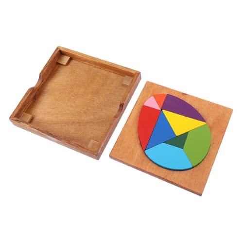 HEALSOPTHY Holzspielzeug Tangram Eierförmiges Puzzle Lernspiel für Buntes Gehirntrainingsspiel Montessori Frühförderung Form und Farberkennung von HEALSOPTHY