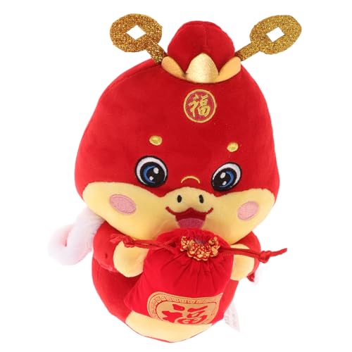 HEALSOPTHY Jahr der Schlange Plüschfigur Exklusives Chinesisches Neujahrsornament Tischdekoration Büro Glücksschlange Kuscheltier Lunar Year von HEALSOPTHY
