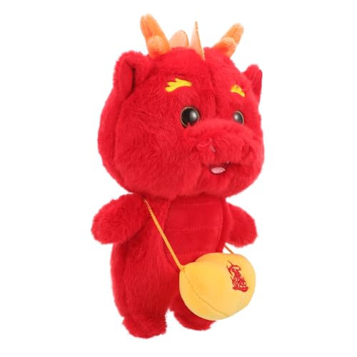 HEALSOPTHY Jahr des Drachen-Plüschspielzeugs Stofftierpuppe Neujahrsmaskottchen Plüsch-Drachen- Ausgestopfte Drachenpuppe für Sofa Maskottchen-Drachenmodell Plüsch-Drachenpuppe Tuch von HEALSOPTHY