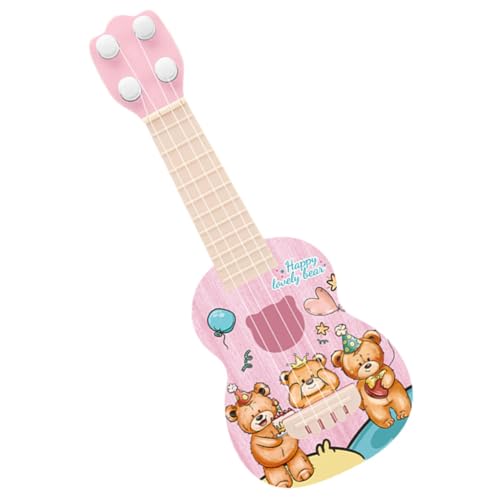 HEALSOPTHY Kleiner Ukulele Spielzeug für Kinder Imitationsinstrument für Anfänger Cartoon Design Tragbar Langlebig Musikalisches Lernspielzeug HEALSOPTHY Kleiner Ukulele Spielzeug für Kinder Imitationsinstrument für Anfänger Cartoon Design Tragbar Langlebig Musikalisches Lernspielzeug von HEALSOPTHY