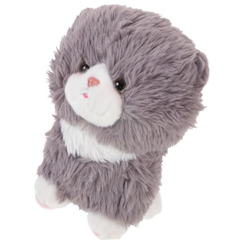 HEALSOPTHY Kawaii Plüsch Katze Kuscheltier Weiches Stofftier für Mädchen Niedliches Katzenkissen Flauschiger Plüsch Begleiter für Zuhause von HEALSOPTHY