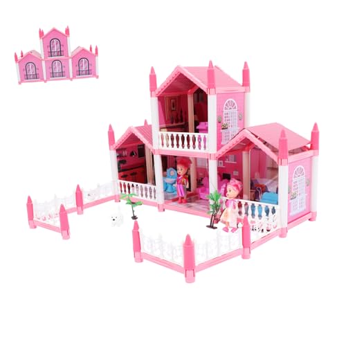HEALSOPTHY Kinderburg EIN Bauen Großes Villa-Schloss-montagespielzeug Schlossmodell Für Mädchen -DIY-burgspielzeug Winziges Schloss-puppenhausmodell Rosa Abs HEALSOPTHY Kinderburg EIN Bauen Großes Villa-Schloss-montagespielzeug Schlossmodell Für Mädchen -DIY-burgspielzeug Winziges Schloss-puppenhausmodell Rosa Abs von HEALSOPTHY