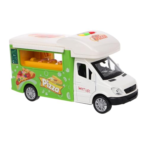 HEALSOPTHY Kinderspielzeug Foodtruck mit Friktionsantrieb Spielbares Pizza Fast Food Pädagogisches Rollenspiel Kochset für Kleinkinder Fördert Kreativität und Feinmotorik von HEALSOPTHY