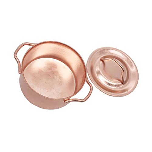 HEALSOPTHY Küchendekoration Kochtopf Mini-küchentopf Mini-kochtopf Kinderminiaturspielzeug Mini-hausverzierung Mini-kochgeschirr Miniatur-kochgeschirr Legierung Golden von HEALSOPTHY