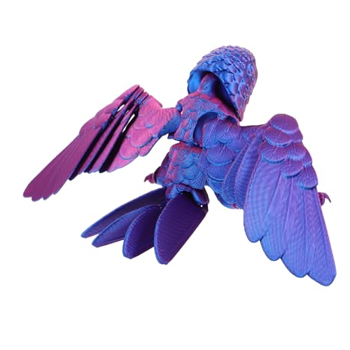 HEALSOPTHY Gedrucktes Papageienmodell Mit Beweglichen Flügeln Vogelfigur Für Mädchen Dekoration Für Schreibtisch Und Spielzeug Als Für von HEALSOPTHY