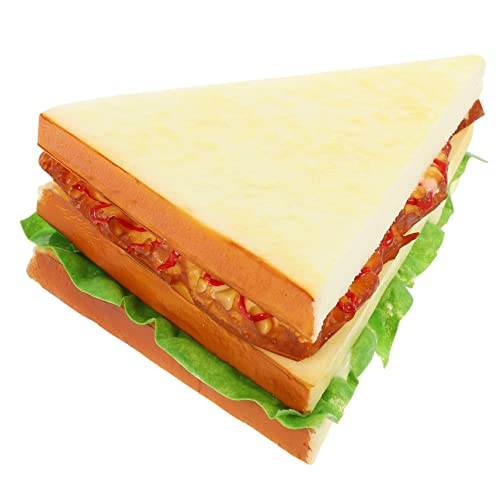 HEALSOPTHY Künstliches Sandwich Modell aus PU Material Simuliertes Brot für Fotografie Dekoration und Küchenrequisiten Lebensnahes Küchenzubehör für Zuhause und Partys von HEALSOPTHY