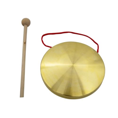 HEALSOPTHY Kupfer Gong Klein mit Schlägel Robustes Percussion Instrument für Musikspielzeug Kindergarten Bühnenrequisit Sensorisches Musikinstrument von HEALSOPTHY