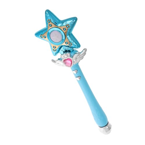 HEALSOPTHY LED Musik Zauberstab mit Sternmotiv für Mädchen Leuchtender Sternstab als Kostüm Accessoire für für Geburtstag Party und Rollenspiel Sicherer Kunststoff Blau von HEALSOPTHY