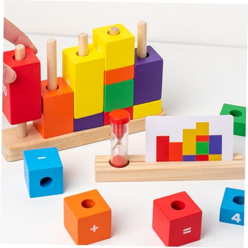 HEALSOPTHY Lernspielzeug Holzbausteine Zahlen Rechnen Bunte Mathematik Bausteine Sicher und Langlebig Fördert Zahlenverständnis und Motorische Fähigkeiten für Vorschulkinder von HEALSOPTHY
