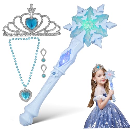 HEALSOPTHY Leuchtstab Handheld Glitzer Zauberstab Party Lichtstab für Atmosphäre Blau Farbverlauf Mädchen LED Flashing von HEALSOPTHY