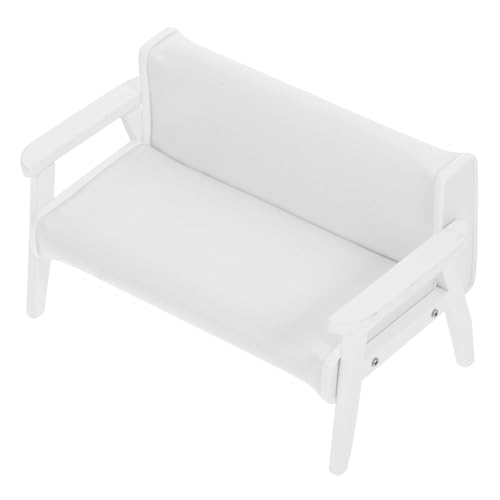 HEALSOPTHY Maßstab Miniatur Sofa Stuhl Holz PU Material Realistische Miniatur Möbel für Puppenhaus Dekoration Weißes Doppelsofa Modell HEALSOPTHY Maßstab Miniatur Sofa Stuhl Holz PU Material Realistische Miniatur Möbel für Puppenhaus Dekoration Weißes Doppelsofa Modell von HEALSOPTHY