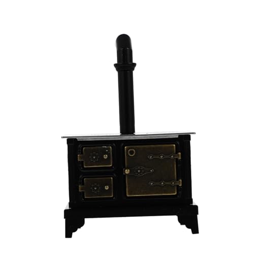 HEALSOPTHY Mini-Eisenofen gehrungswinkel filges puppenstubenmöbel swor puppenhauszubehör Mini- -Szenen-Layout Mini-Kochbank entzückende möbel für Mini Miniaturmöbelmodell Black von HEALSOPTHY
