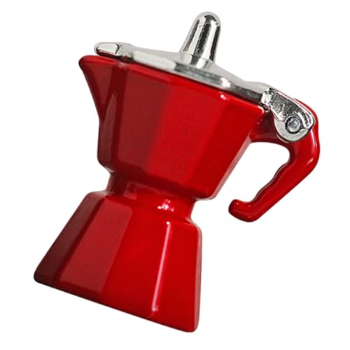 HEALSOPTHY Mini-Gerätefiguren Hersteller Espresso Spielzeugkaffeemaschinen Küchenkaffee Bausatz Kessel Miniatures puppenhauszubehör Miniatur-Küchengeräte Kaffeemaschine vorgeben Legierung rot von HEALSOPTHY
