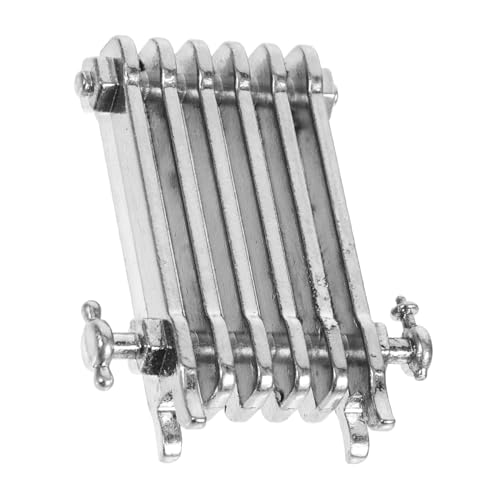 HEALSOPTHY Mini-Heizkörper Miniatur-Lamellenkühler Mini-Lamellenkühlerschmuck Miniatur-Heizplattenspielzeug kleines Hauszubehör Puppenhauszubehör Miniaturheizkörper Zinklegierung Silver von HEALSOPTHY