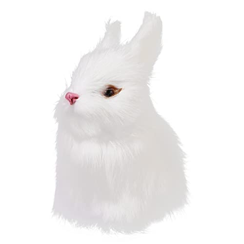 HEALSOPTHY Mini-Kaninchen kunstpelz hasenfiguren geldgeschenke Ostern wohnaccessoires Animal Figures ostergeschenke Easter Decoration Easter Present Miniatur-Häschen Simulationshäschen Weiß von HEALSOPTHY