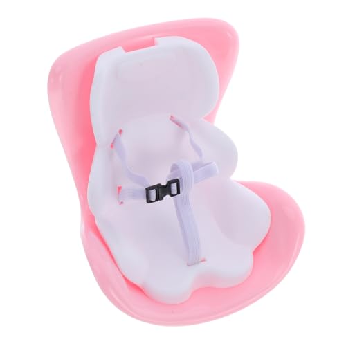 HEALSOPTHY Mini Puppenautositz Hellrosa Realistische Sichere Autositz Dekoration für Puppen Abgerundete Kanten für Desktop Display und Fantasievolles von HEALSOPTHY