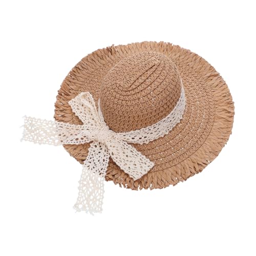 HEALSOPTHY Mini Strohhut mit Spitze Miniatur Doll Hut für Puppenkostüm Handgefertigte Dekorative Kappe Langlebig für DIY Puppen und Puppenhaus Zubehör von HEALSOPTHY