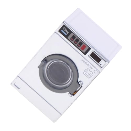 HEALSOPTHY Mini-Waschmaschinenmodell Puppenhaus Waschmaschine für Puppen Miniatur mini Waschmaschine Mini Waschmaschine Modell Waschtrockner Spielset für Plastik von HEALSOPTHY