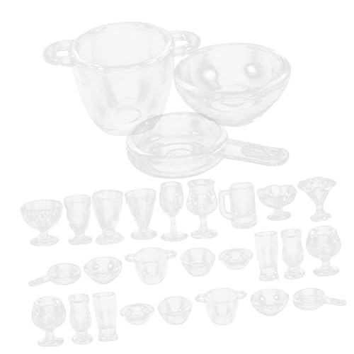 HEALSOPTHY Miniatur Dessertbecher Set Teilig Mini Plastik Becher Puppenhaus Dekoration Mini DIY Zubehör für Puppenhaus und Miniaturlandschaft Wiederverwendbar von HEALSOPTHY