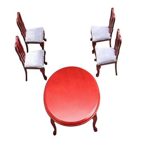 HEALSOPTHY Miniatur Esszimmermöbel Set Europäischer Stil Holz Miniatur Tisch Stühle Puppenhaus Möbel Dekoration Kompakt und Vielseitig HEALSOPTHY Miniatur Esszimmermöbel Set Europäischer Stil Holz Miniatur Tisch Stühle Puppenhaus Möbel Dekoration Kompakt und Vielseitig von HEALSOPTHY