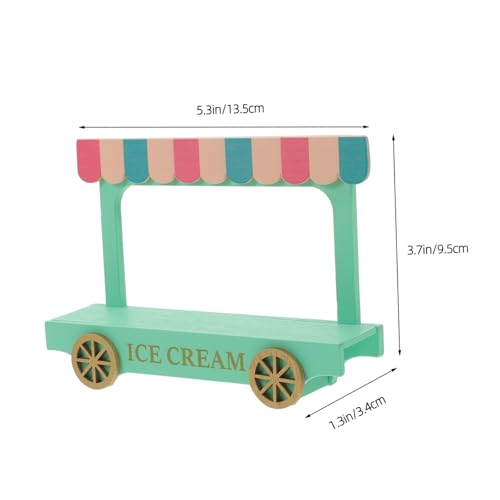 HEALSOPTHY Miniatur Holz Eiswagen Puppenhaus Dekoration Langlebiges Kinderspielzeug Realistische Handwerkskunst Rustikaler Stil Perfektes Miniaturmöbel für Puppenhäuser und Micro von HEALSOPTHY