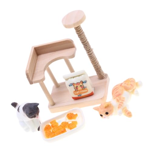 HEALSOPTHY Miniatur Holz Katzenkratzbaum Modell mit Glatter Oberfläche und Feiner Verarbeitung Puppenhaus Zubehör und Mini Katzenfigur Dekoratives für Puppenhaus Landschaft und HEALSOPTHY Miniatur Holz Katzenkratzbaum Modell mit Glatter Oberfläche und Feiner Verarbeitung Puppenhaus Zubehör und Mini Katzenfigur Dekoratives für Puppenhaus Landschaft und von HEALSOPTHY