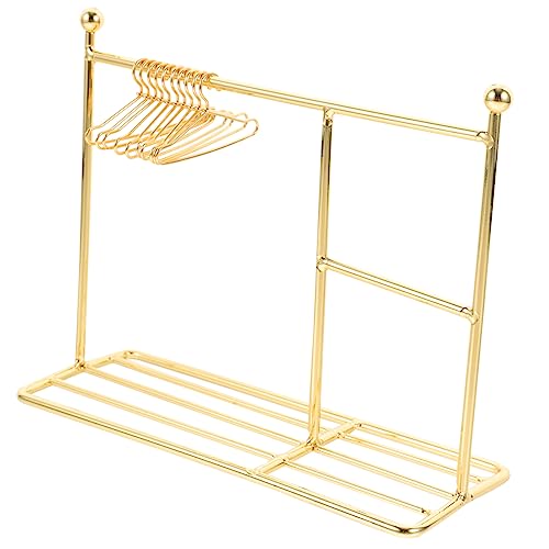 HEALSOPTHY Miniatur Kleiderbügel aus Kleiderständer für Puppenhaus Dekoration für Miniaturmöbel Spielzeugaufbewahrung Kleine Kleiderbügel Gold von HEALSOPTHY
