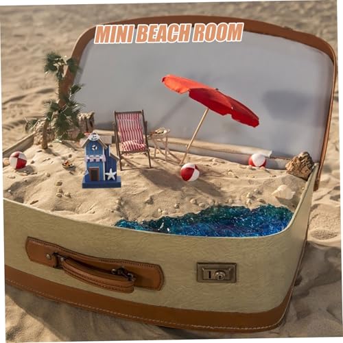 HEALSOPTHY Miniatur Mediterrane Stranddekoration Holzfigur Küstenstil Puppenhaus Zubehör Mediterrane Strand Szene Deko für Miniatur Sandlandschaft von HEALSOPTHY