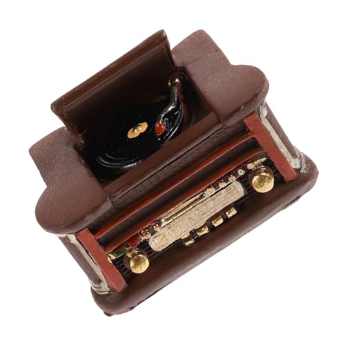 HEALSOPTHY Miniatur Retro Plattenspieler Modell aus Resin Mini Puppenhaus Möbel Miniatur Dekoration für Wohnzimmer Bar und Restaurant Detailreich Vielseitig als Fotorequisite Geeignet von HEALSOPTHY