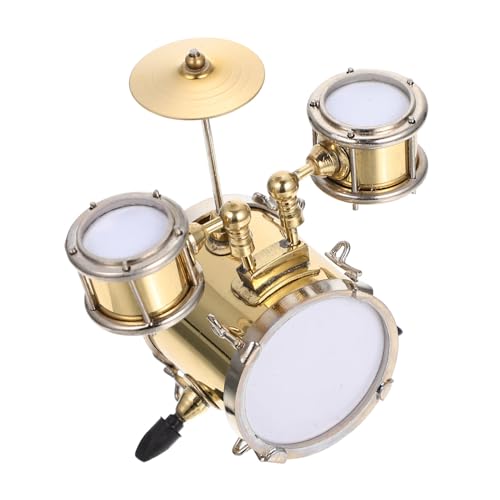 HEALSOPTHY Miniatur Schlagzeug Modell Musikinstrument für Detailgetreu Handgefertigt Leicht und Tragbar als Puppenhaus Dekoration und Lernspielzeug zur Musikalischen von HEALSOPTHY