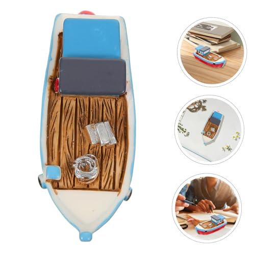 HEALSOPTHY Miniatur Segelboot Deko Resin Boot Figur Mikro Landschaft Bastelset Mediterranes Design Robust Handarbeit Für Puppenhaus und Strand Meer Dekoration von HEALSOPTHY