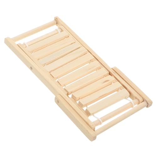 HEALSOPTHY Miniatur Strandliegestuhl Modell Stabiles Langlebiges Puppenhaus Zubehör Kompakte Realistische Deko Geeignet für Mikrolandschaften und DIY Puppenhaus Dekoration von HEALSOPTHY