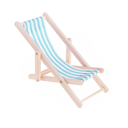 HEALSOPTHY Miniatur Strandstuhl aus Holz Dekoratives Accessoire für Puppenhäuser DIY von HEALSOPTHY
