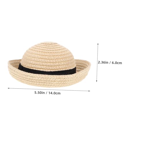HEALSOPTHY Miniatur Strohhut für Puppen Handgefertigt Naturfarben Modisches Accessoire für DIY Dekoration und Partybedarf Vielseitig Einsetzbar für Puppen und Bastelprojekte von HEALSOPTHY