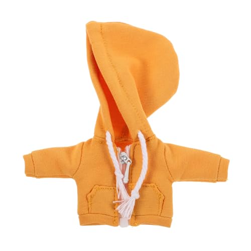 HEALSOPTHY Miniatur Süßer Puppen Hoodie aus Stoff Gelber Bjd Puppenmantel zum Anziehen DIY Kleidung für Puppen Kreatives Puppenhaus Zubehör für Sammler von HEALSOPTHY