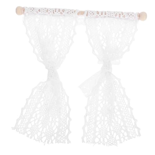 HEALSOPTHY Miniatur Vorhang für Puppenhaus Transparentes Mini Gardinen Dekoratives Mini Zimmerzubehör Filigraner Fenstervorhang für Puppenhausfenster DIY Bastelaccessoire von HEALSOPTHY