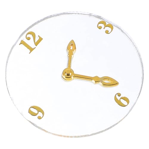 HEALSOPTHY Miniatur-Wanduhr Uhrenwand Wohnkultur Miniaturen puppenhaus Dekoration Mini-Mini-Wanduhr Mini Hauspendeluhr kleine Uhr Miniatur-Hausmöbel Miniaturpuppenmöbel Miniatur-Zubehör Acryl von HEALSOPTHY