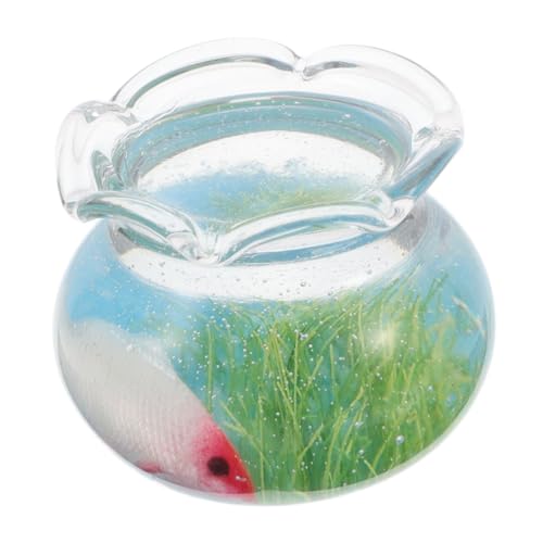 HEALSOPTHY Miniatur Fischschalen Deko Realistische Und Goldfisch Figuren Für Puppenhaus Mini Aquarium Zubehör Tischdekoration Für Kleine Räume Aus Hochwertigem Harz Gefertigt von HEALSOPTHY