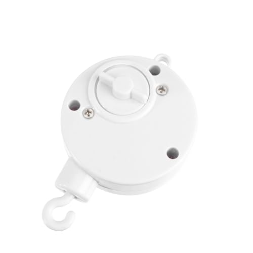 HEALSOPTHY Mobile Spieluhr mit Plunger Haken Aufziehbare Musikbox für Kinderbett Rotierende Bewegung Weiß Fördert Visuelle und Auditive Entwicklung DIY Mobile Halterung von HEALSOPTHY