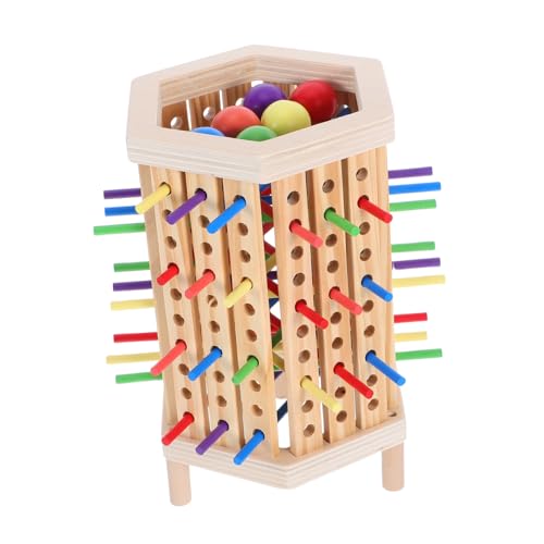 HEALSOPTHY Montessori Holz Brettspiel aus Naturholz Bunte Stäbe Pädagogisches Stapelspiel Fördert Feinmotorik Farbenerkennung Für Kleinkinder Jungen Mädchen von HEALSOPTHY