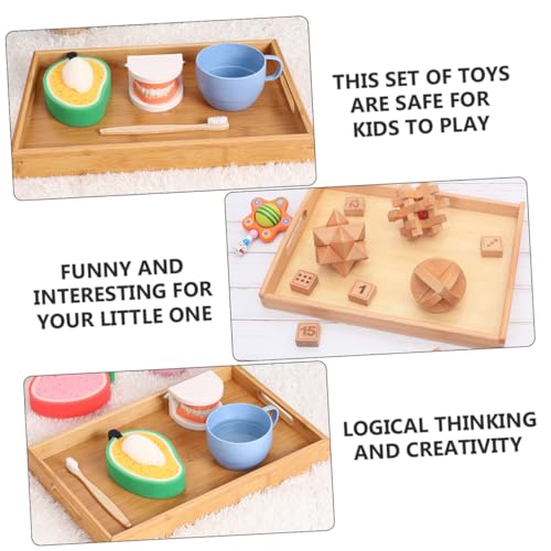 HEALSOPTHY Montessori Holzspielzeug Aufbewahrungstablett Pädagogisches Lernspielzeug für Langlebigem Sicherem Holz zur Sozialer Fähigkeiten und Guter Gewohnheiten von HEALSOPTHY